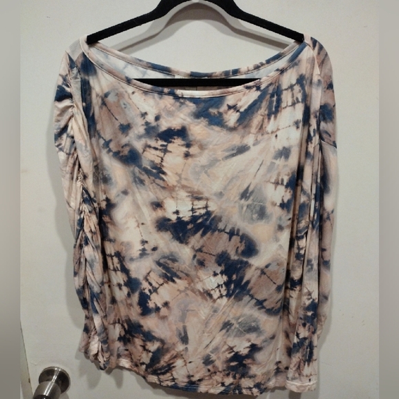 NWT Cooper & Ella Women's Tie Dye One Shoulder Top Sz L-Grunge Boho Stretchy - Picture 1 of 8